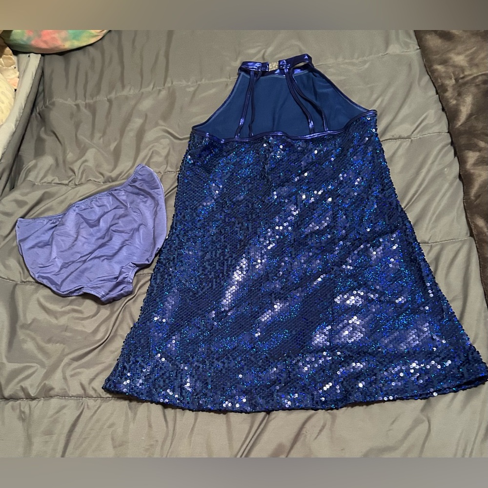Elegant Blue Women's Dance Dress - Picture 6 of 8